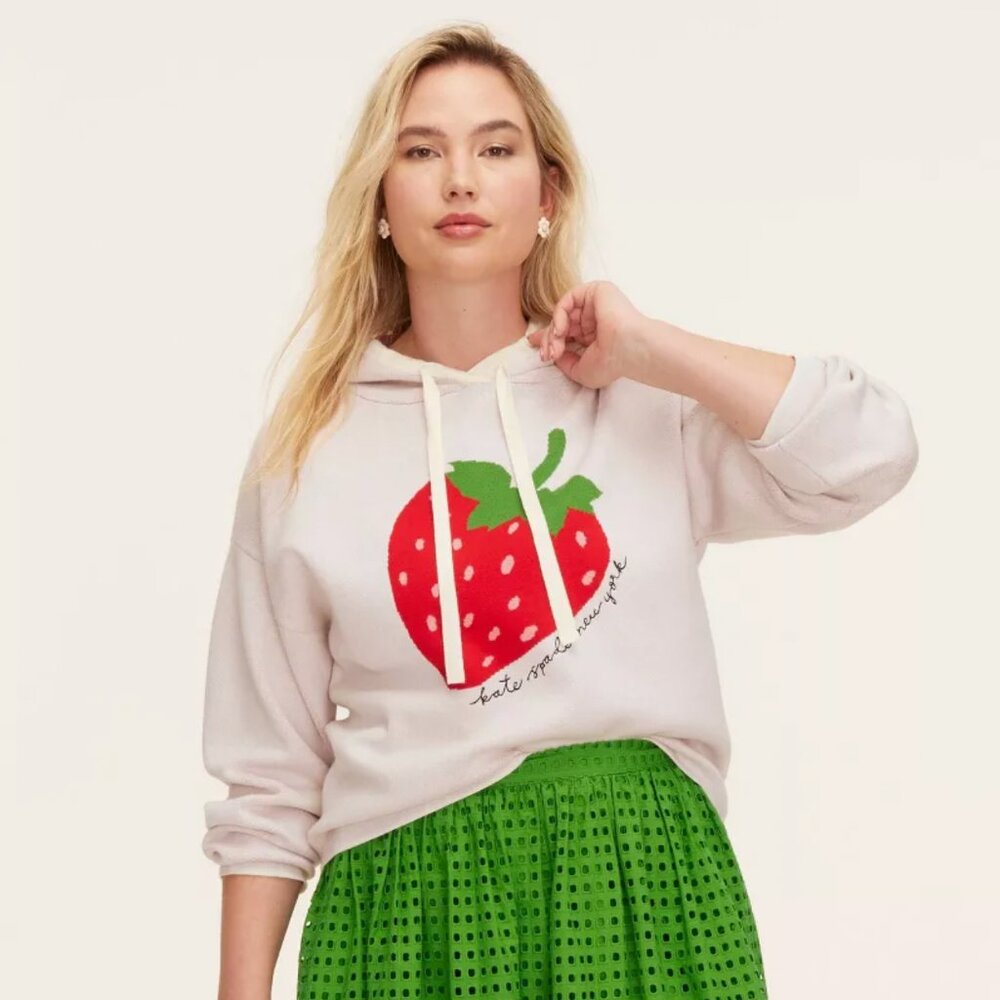 NWT! Strawberry Hooded Sweatshirt - kate spade new york x Target Cream in XXS